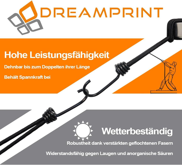 Expanderschlinge mit Haken Schwarz 6 mm 13 cm 25, 13 cm 25