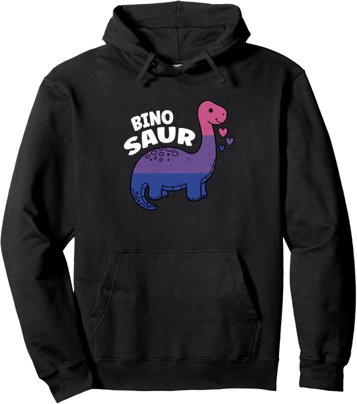 Binosaurier Bisexual Pride Dino Bi Pullover Hoodie