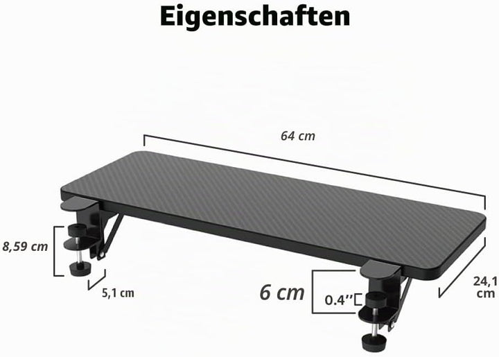 HONJIE Computer-Schreibtisch-Verlängerungsplatte, geeignet für Büroschreibtische, stabile Mausarmstü