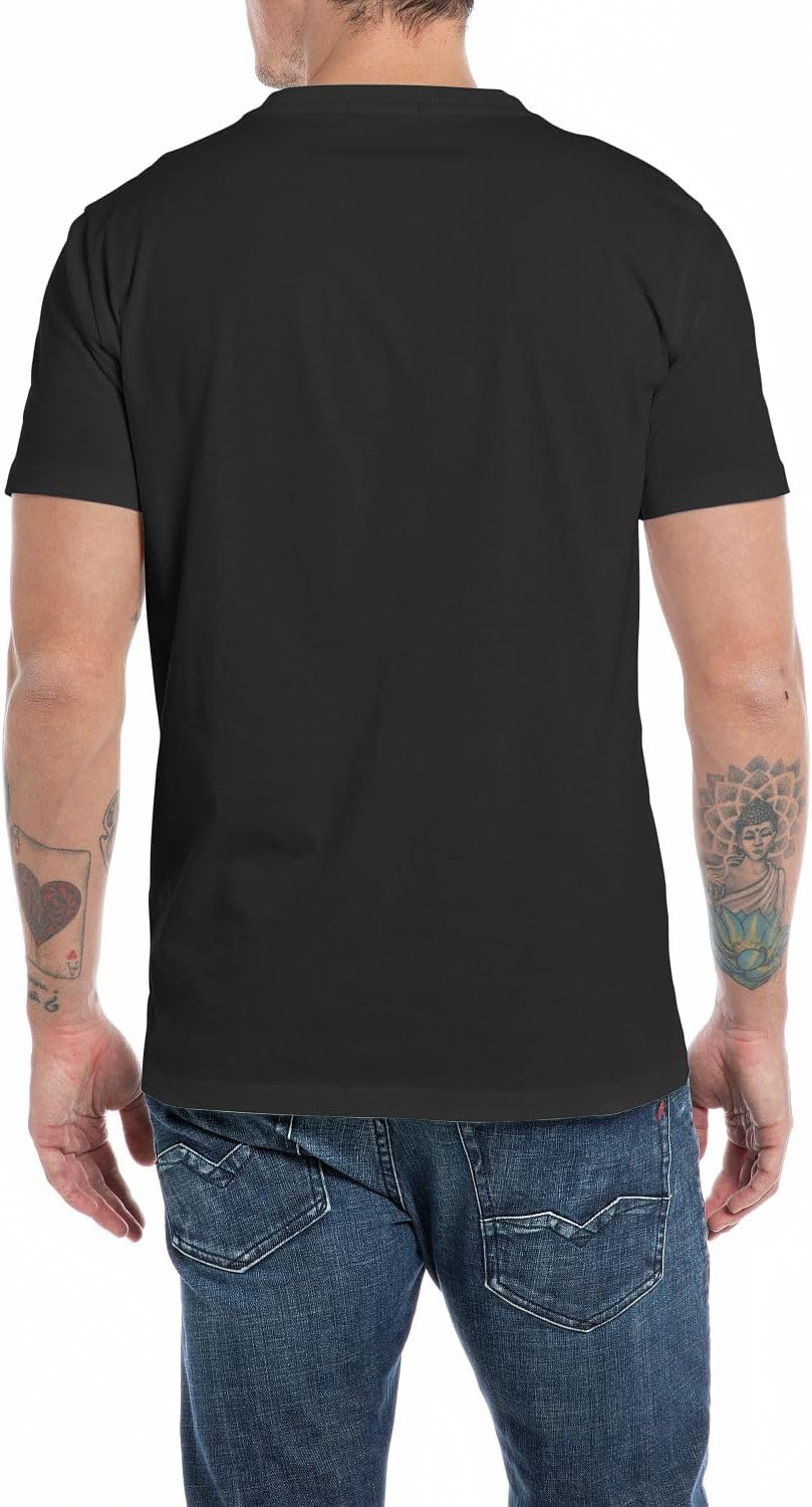 Replay Herren T-Shirt Kurzarm Rundhalsausschnitt Monkey Print S Black 098, S Black 098