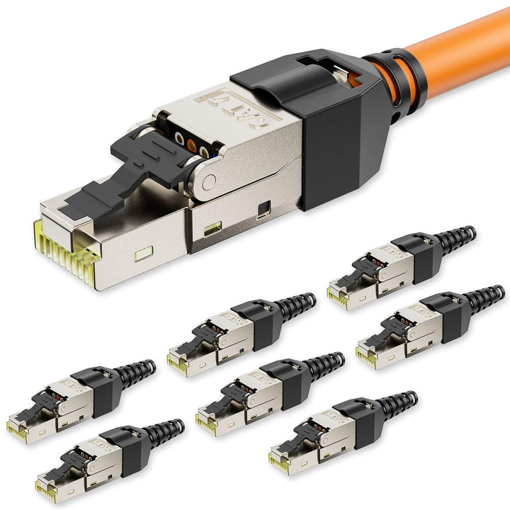 iwillink RJ45 Stecker, CAT7 Netzwerkstecker, LAN Stecker Ethernet Verlegekabel 10Gbit/s Werkzeuglos,