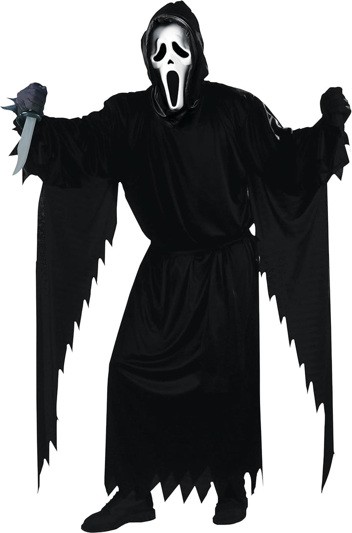 Fun World Scream Ghost Face Kostüm für Erwachsene, Schwarz, Einheitsgrösse, Schwarz, Einheitsgre