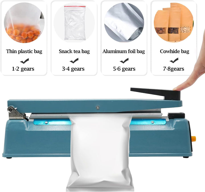 MOGOULUA 400mm Heisssiegelgerät Folienschweissgerät 5mm Dichtungsbreite Balkenschweissgerät Versiege