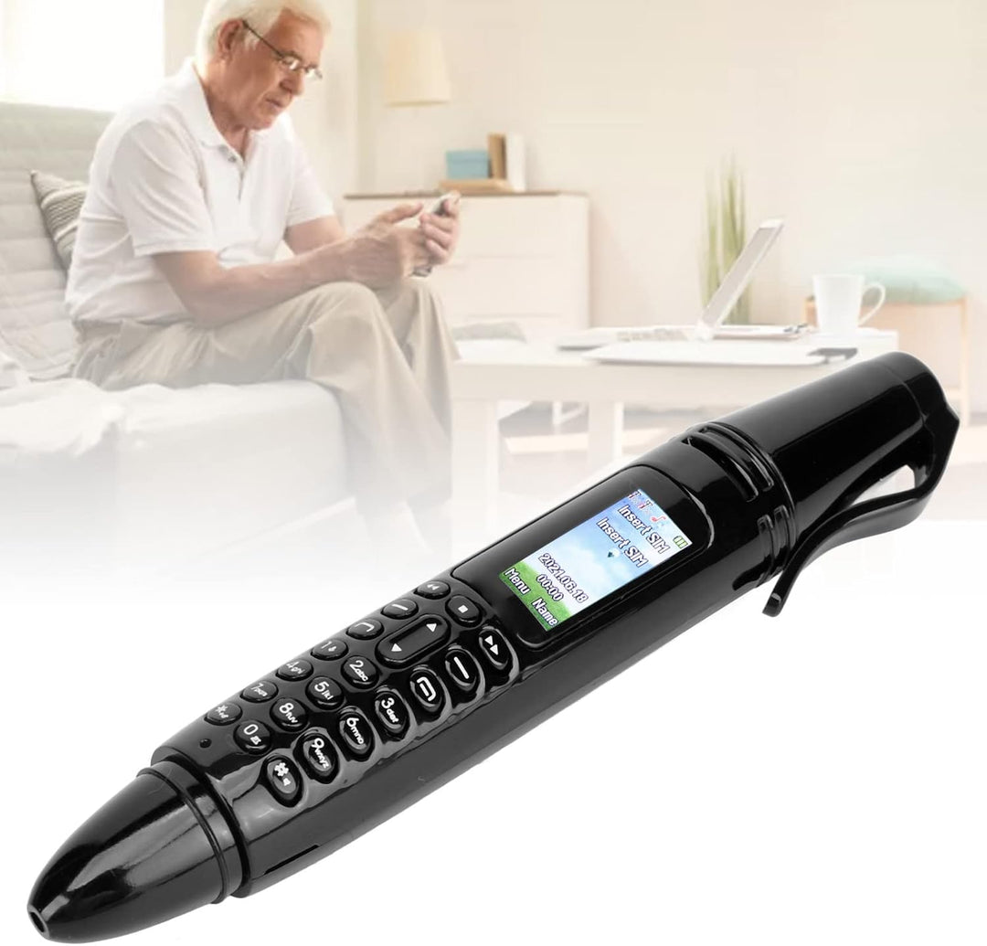 Stift-Handy, AK007 Stift-Handy, Wiederaufladbar mit Kleinem 0,96-Zoll-Bildschirm, Bluetooth-Dialer,
