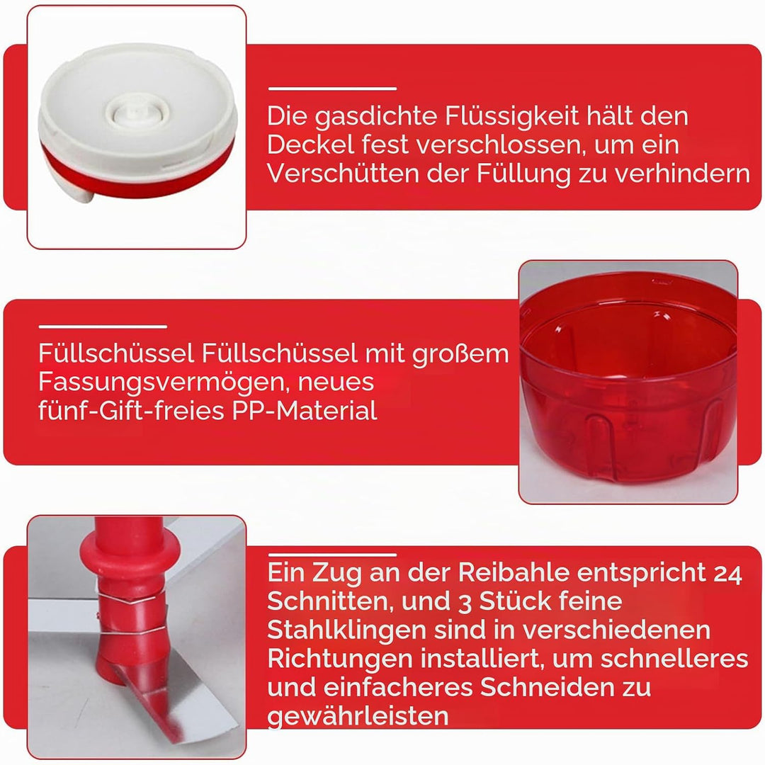 Zwiebelschneider Manuell Zwiebel Zerkleinerer Manuell: TOATELU 300ml Multi-Zerkleinerer, Zwiebel Zer