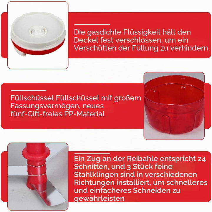 Zwiebelschneider Manuell Zwiebel Zerkleinerer Manuell: TOATELU 300ml Multi-Zerkleinerer, Zwiebel Zer