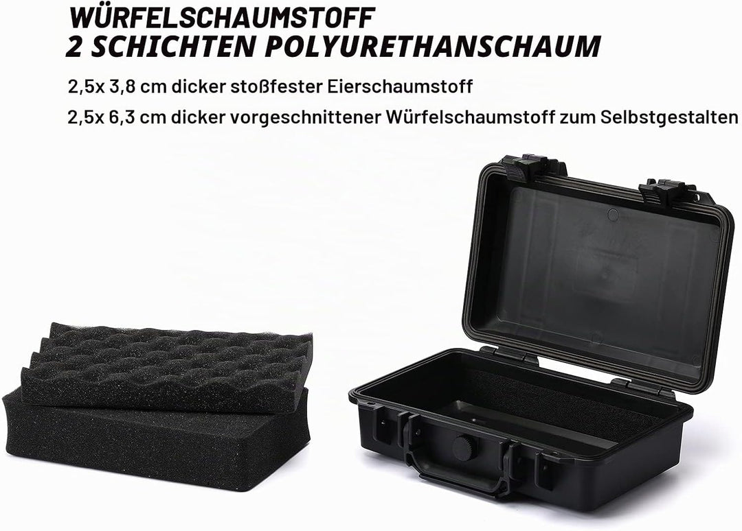 CASOMAN 11.5-Inch Water-proof & Explosion-Proof Box, with Cush- Proof Sponge, IP67 Water Proof Grade