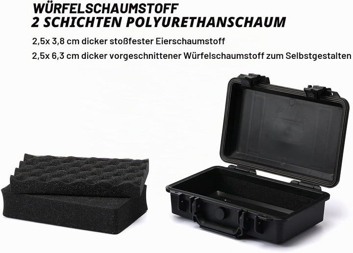 CASOMAN 11.5-Inch Water-proof & Explosion-Proof Box, with Cush- Proof Sponge, IP67 Water Proof Grade