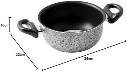 Home Salt Peper Auflauf 2 Griffe Antihaft-Salzpfeffer cm 22 Kochtopf, Material, Multicolor, 22 cm 36