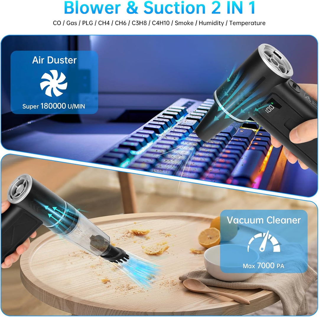 Druckluftspray Alternative 2-in-1 Elektrischer Air Duster & Staubsauger mit 180000 U/min, 8000 mAh A