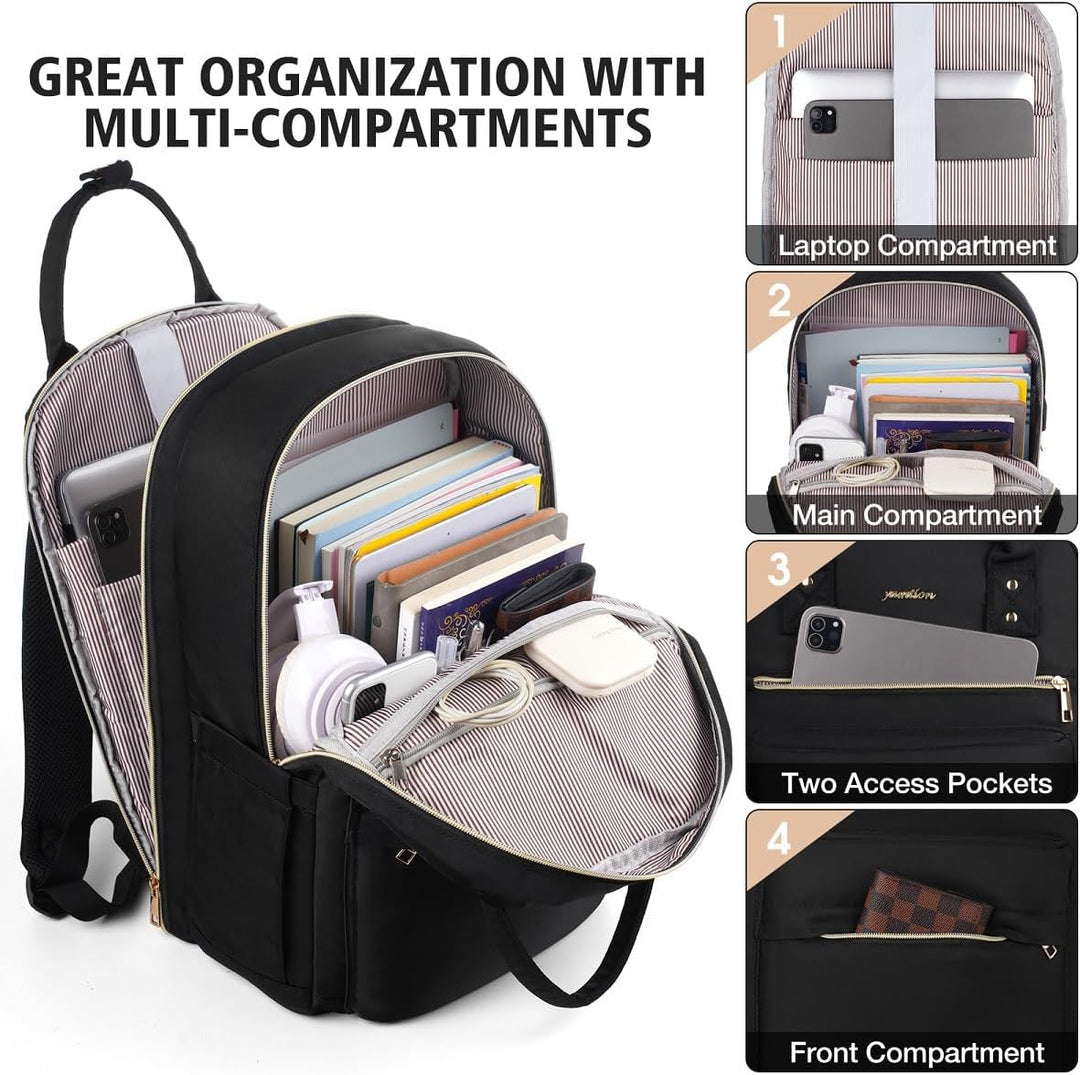 YAMTION Laptop Rucksack Damen 17,3 Zoll,Schulrucksack Mädchen Teenager Schultasche Frauen für Schule