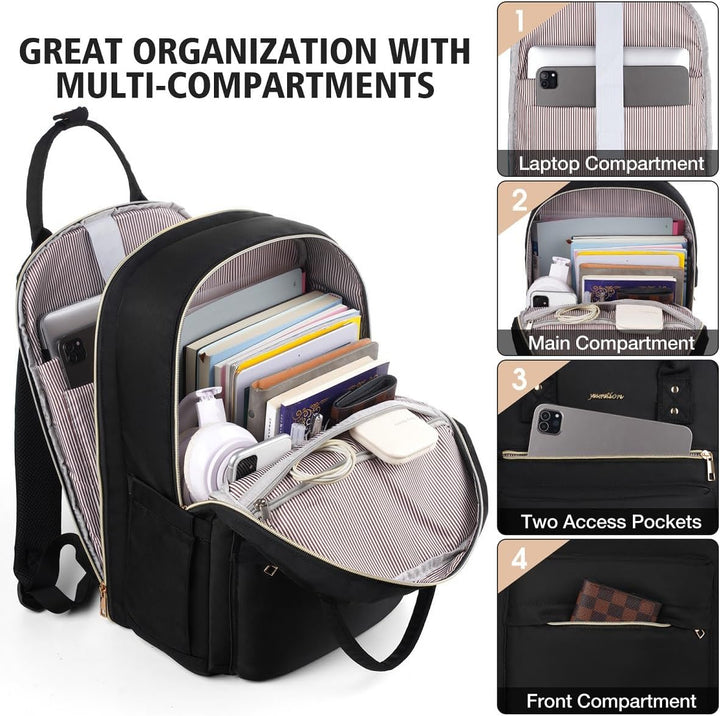 YAMTION Laptop Rucksack Damen 17,3 Zoll,Schulrucksack Mädchen Teenager Schultasche Frauen für Schule