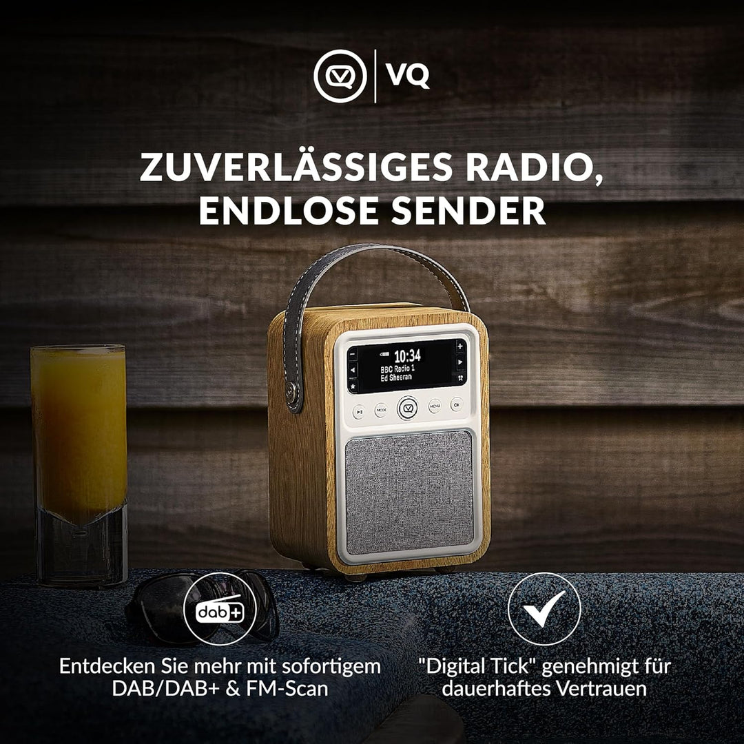 VQ VQ-MONTY-OK Monty Radio w/Bluetooth Eiche Wooden Eiche, Wooden Eiche