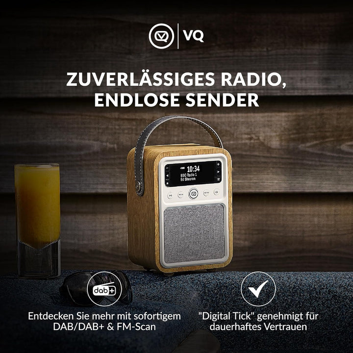 VQ VQ-MONTY-OK Monty Radio w/Bluetooth Eiche Wooden Eiche, Wooden Eiche
