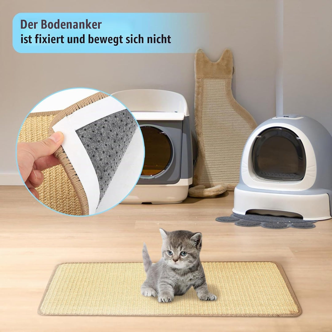 3 Stück Sisal Kratzbretter Katzen Kratzbrett Wand, 50 x 25cm Kratzmatte Katzenkratzbretter, Kratztep