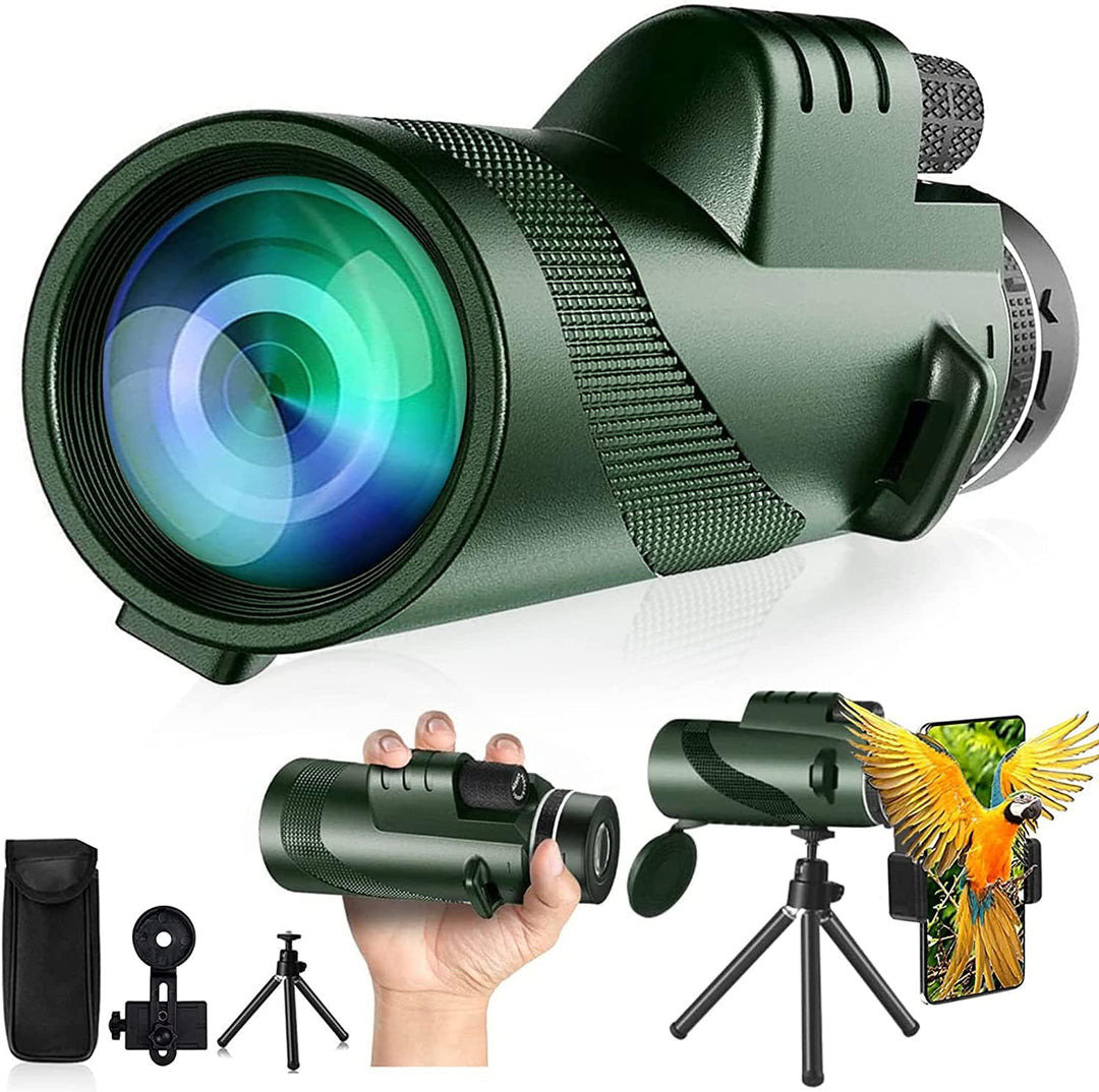 Monokular-Teleskop 80x100 High Definition für Erwachsene High Powered mit Smartphone Adapter Telesko