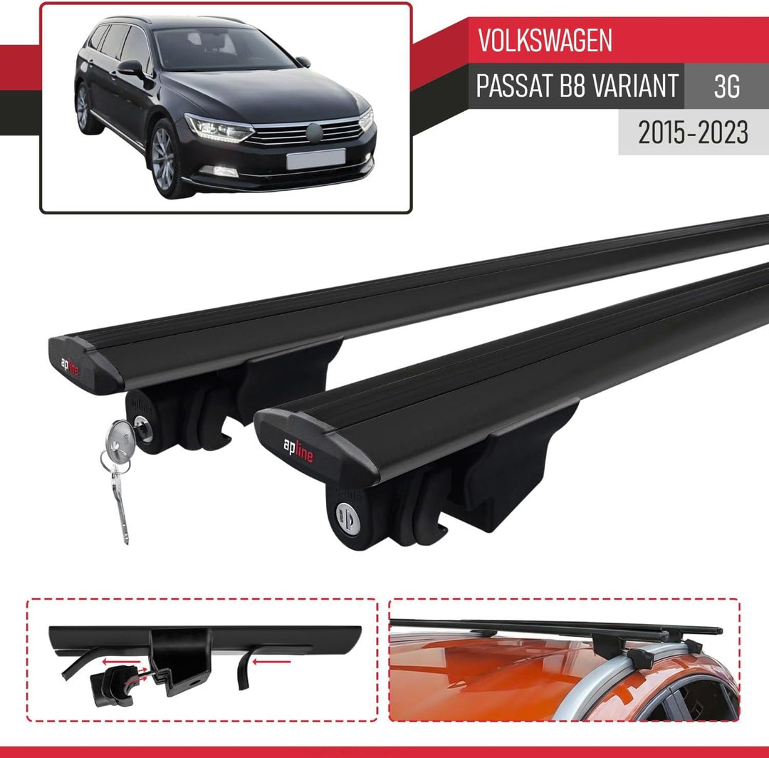 acpar Kompatibel mit VW Passat B8 Variant 2015-2023 Dachträger Hook Gepäckträger Relingträger mit Sc
