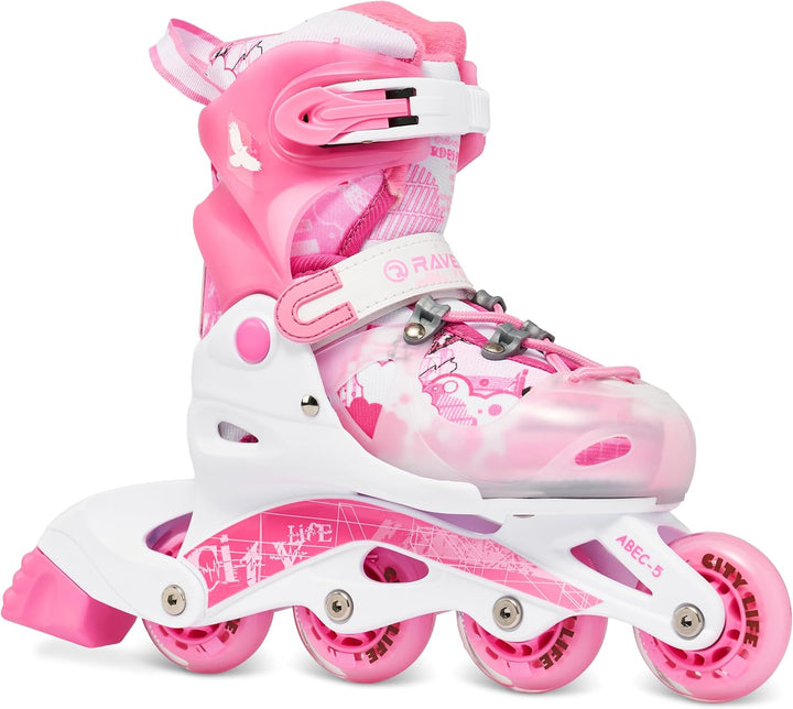 Raven 3in1 Verstellbare Kinder Inline Skates Princess - Inliner Triskates - Rollschuhe Kugellager Ab