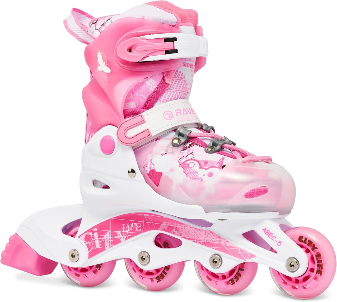 Raven 3in1 Verstellbare Kinder Inline Skates Princess - Inliner Triskates - Rollschuhe Kugellager Ab