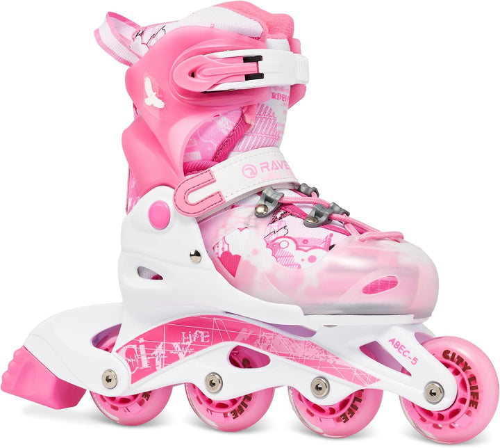 Raven 3in1 Verstellbare Kinder Inline Skates Princess - Inliner Triskates - Rollschuhe Kugellager Ab