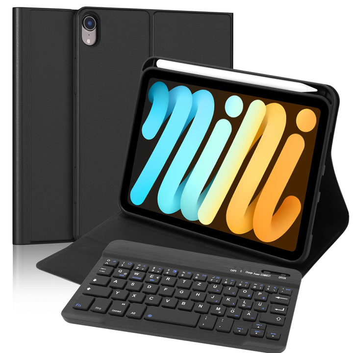 FOGARI Tastatur für iPad mini 7 (A17 Pro) 2024/Mini 6 2021 8.3 Zoll, QWERTZ Deutsches Tastatur Magne