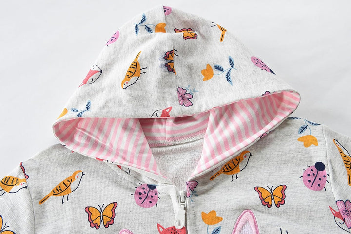 EULLA Kinder Mädchen Zip Up Hoodie Sweatjacke Kapuzenjacke Kapuzenpullover Langarm Baumwolle Einhorn