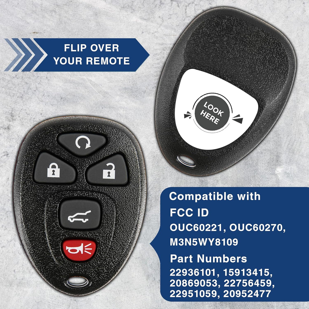2x KeylessOption Remote Key Fob for GM (15913415, 25839476, OUC60270) Zwei, Zwei
