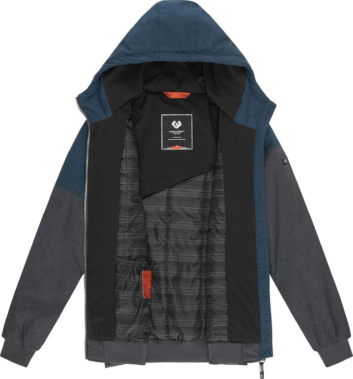 Ragwear Herren warme Winterjacke kurz mit Verstellbarer Kapuze Wings S-3XL L Dark Grey23, L Dark Gre