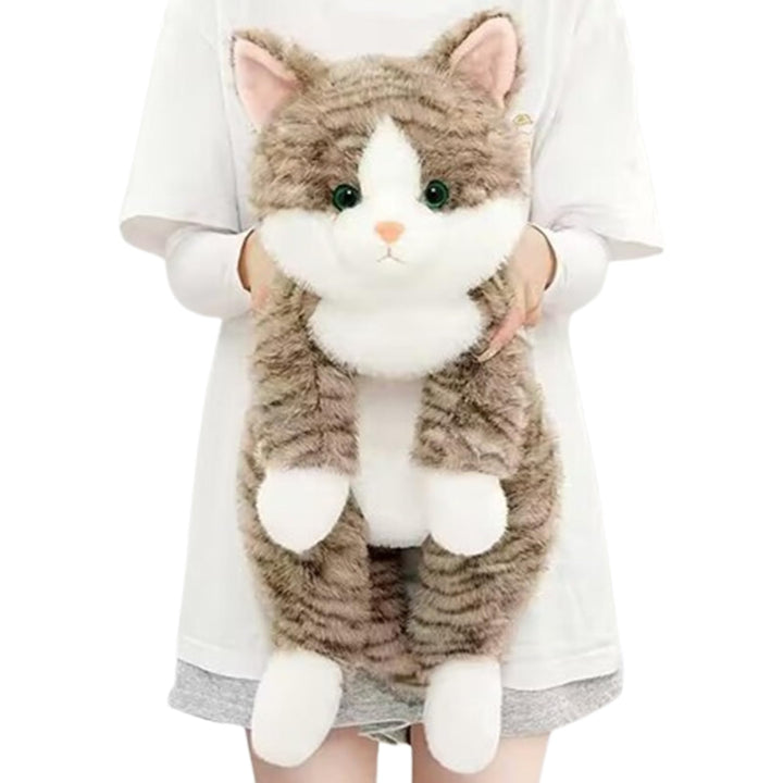 Kuscheltier Katze, Liegend Katzen Plüschtier, Kätzchen Stofftier Spielzeug, Kuschelkissen Geschenk f