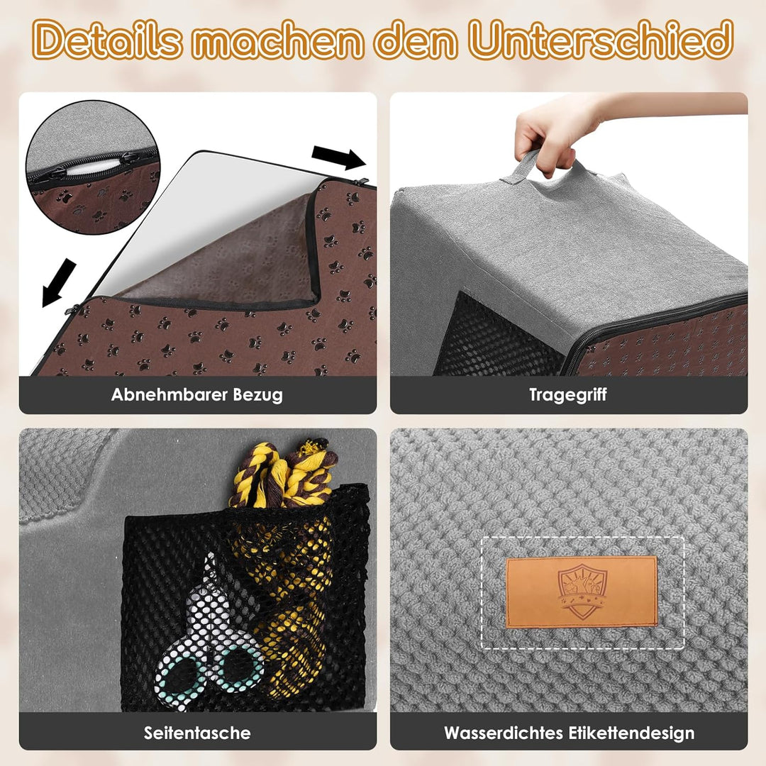 Hundetreppe Hundetreppe für Kleine Hunde, 2 Stufen Haustiertreppe mit Waschbarer Bezug, Abnehmbar Ka