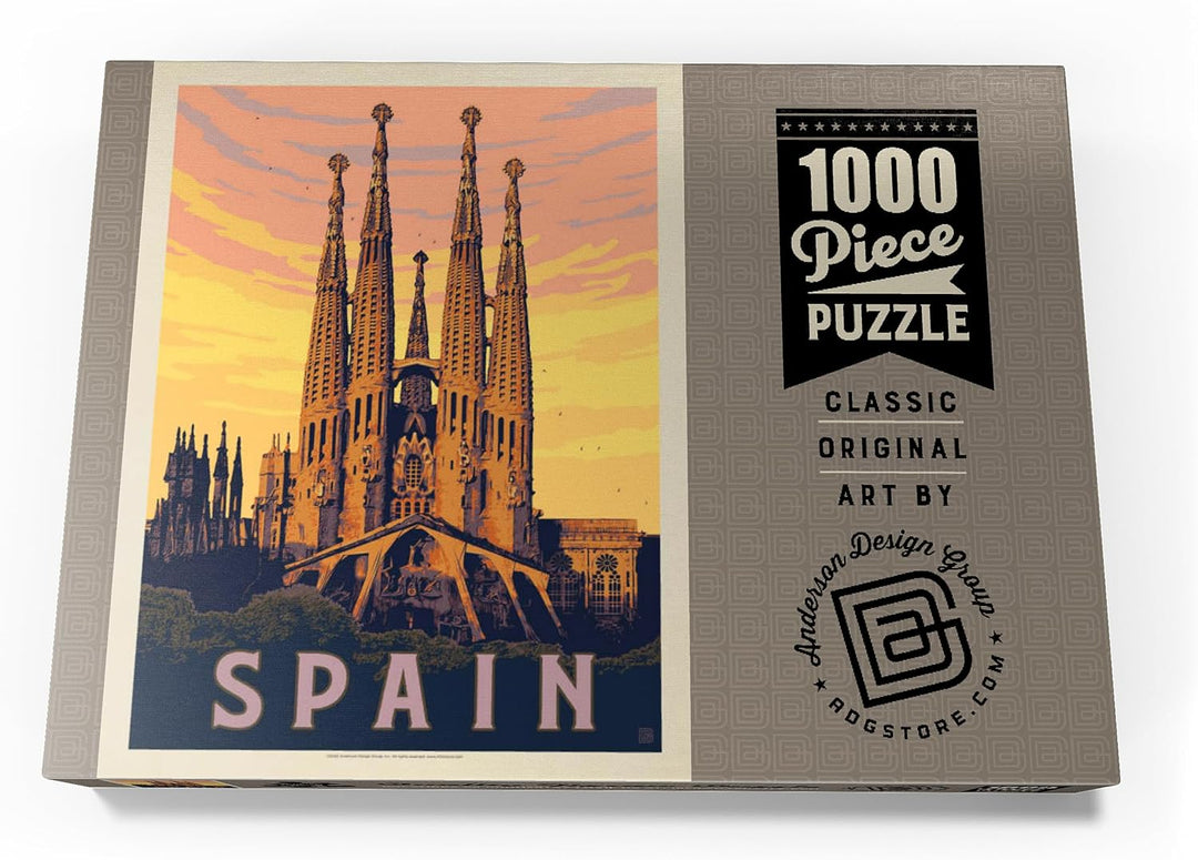 Spain: Familia Sagrada, Vintage Poster - Premium 1000 Teile Puzzle - MyPuzzle Sonderkollektion von A