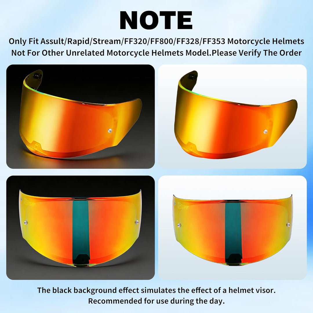Helmvisier für LS2 FF328/FF353/FF800,Motorradhelm Visier,Motorrad Windschutz Helm Objektiv Visier Vo