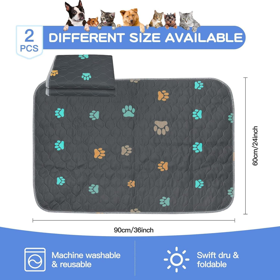 Aitmexcn 2 Stück Welpenunterlagen Waschbar – 60x90cm Super Saugfähige und Wiederverwendbare Hundetra
