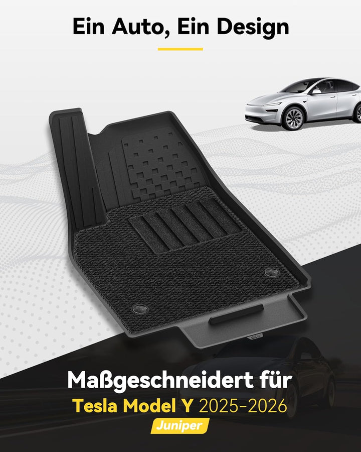 3W Tesla Model Y Neu 2025 2026 Juniper Fussmatten und Autoteppiche, Nicht für 2026 Model Y New Stand
