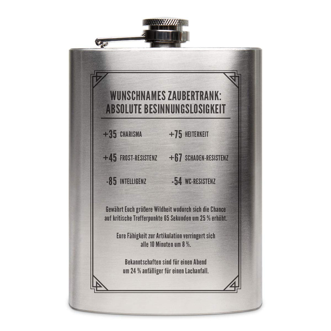 Flachmann Edelstahl 237 ml 8 oz individuelle Gravur Geschenk - Ausrüstungsgegenstand, Ausrüstungsgeg