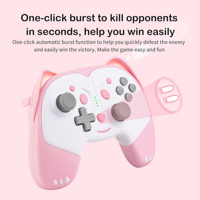 AJIJAR Kabelloser Controller kompatibel mit Nintendo Switch/Switch Lite, Bluetooth Pro Controller mi