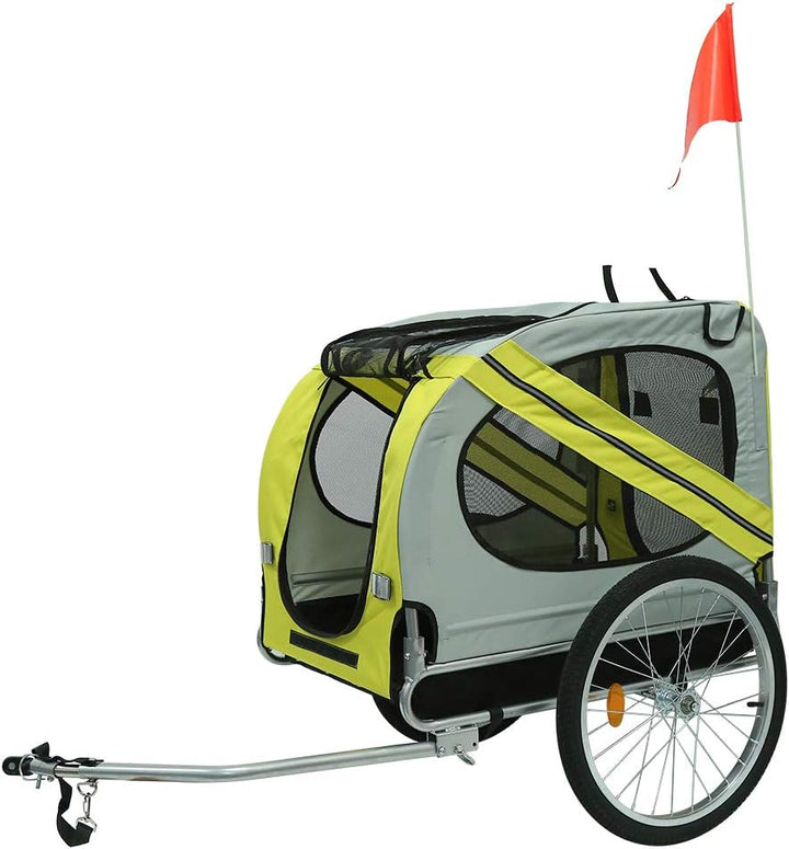 Fahrradanhänger, Fahrrad Anhänger für Hunde, Hundefahrradanhänger mit Reflektoren &amp; Lleine, Hundebug