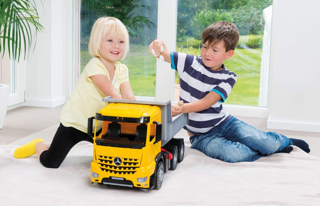 Lena 2064 - Starke Riesen Muldenkipper Arocs, 150 Kg Tragkraft, circa 63 cm, Gelb, Schwarz und Silbe