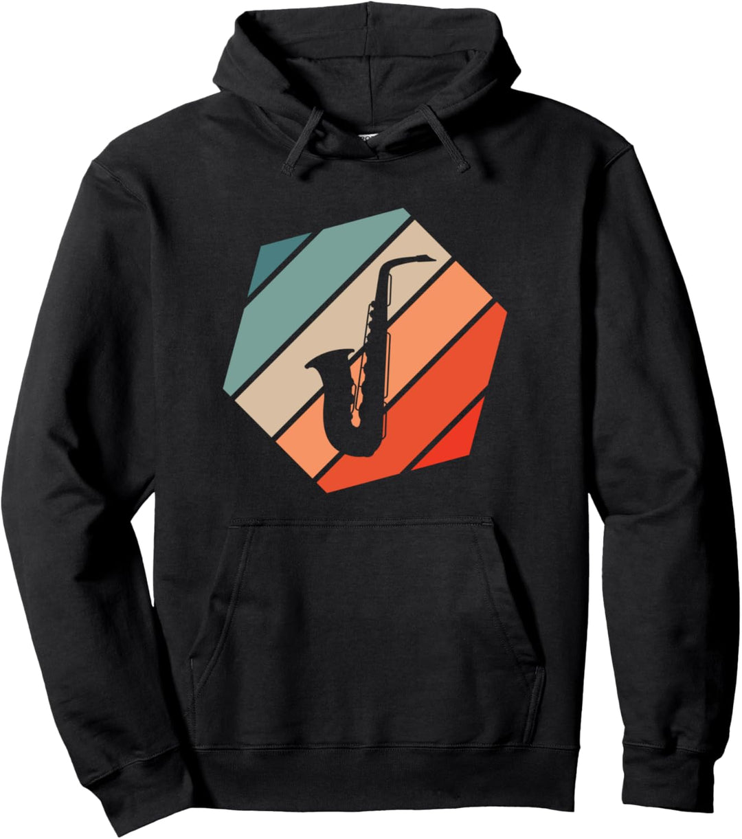 Saxophon Retro Style Vintage Pullover Hoodie
