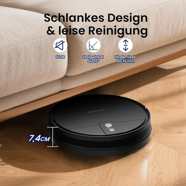 VersLife L6 Saugroboter mit Wischfunktion, 4000Pa Staubsauger Roboter mit App Steuerung, Alexa, 120