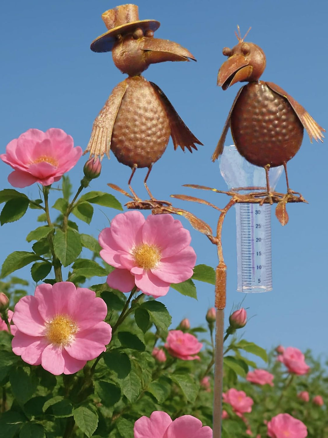 Pommerntraum ® | Regenmesser Niederschlagsmesser Pluviometer Gartenstecker Wetterstation Meisenknöde