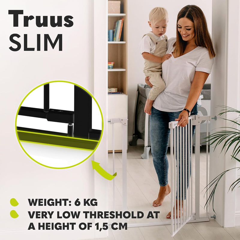 LIONELO Truus Slim Sicherheitstor, Verstellbare Breite von 75 bis 105 cm mit Press-Fit, Höhe 77 cm Ö