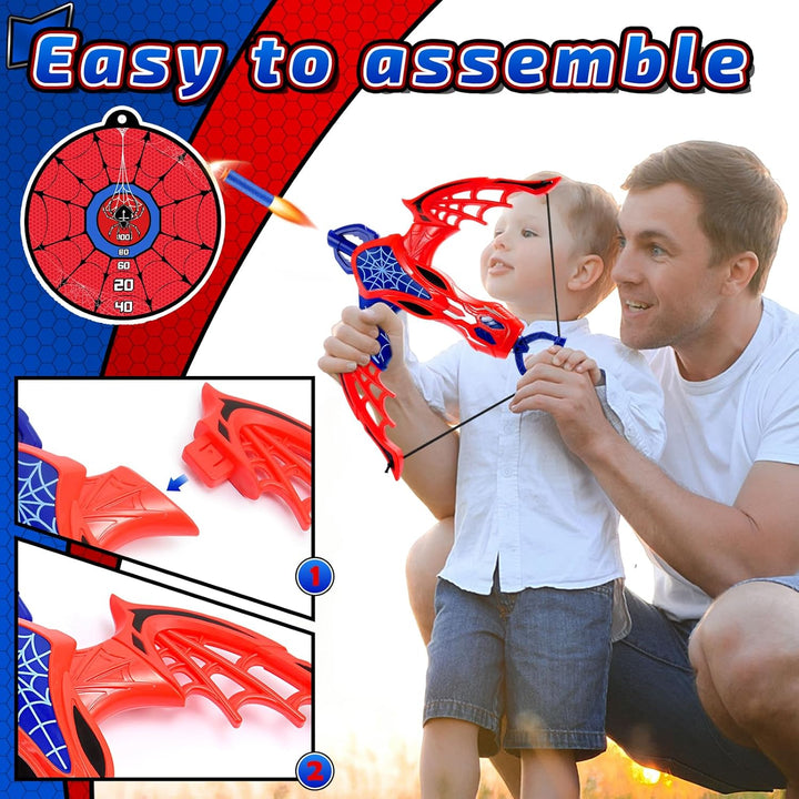 Spider Spielzeug —— Pfeil Und Bogen Kinder Outdoor Spielzeug ab 3-10 Jahre Kinder Geschenk Dynamikfa
