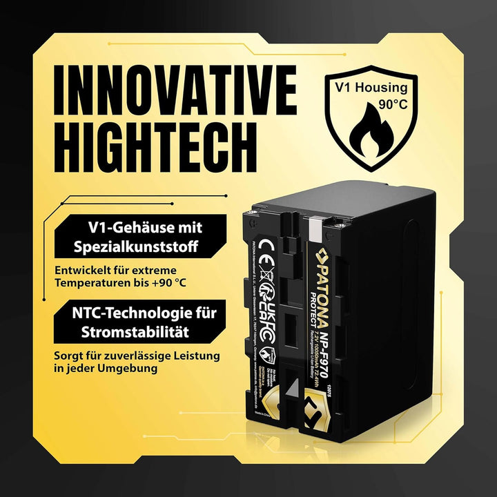 PATONA 2X Protect V1 Akku NP-F970 Kompatibel mit Sony NP-F960 NP-F950 NP-F930