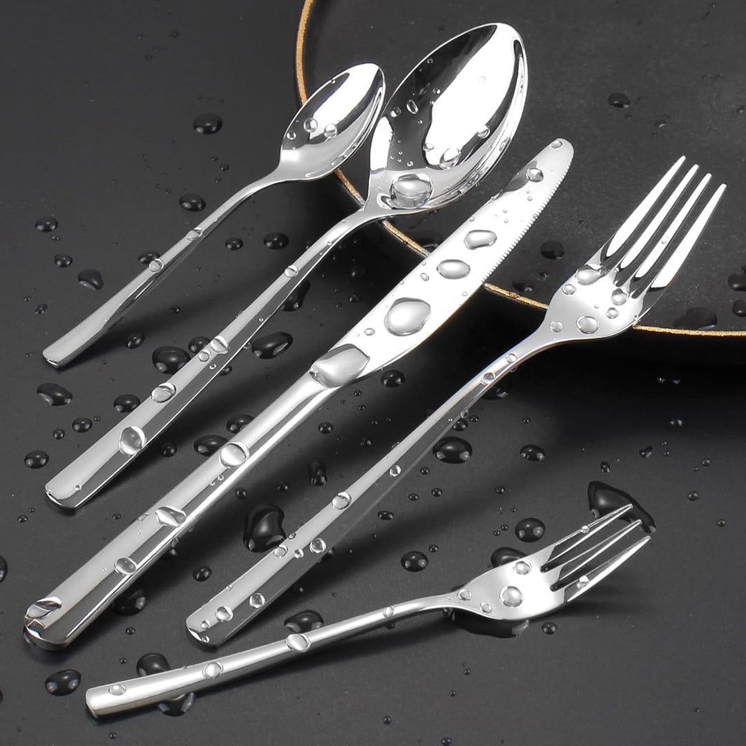 Besteck Set 6 Personen, 30 teilig Edelstahl Besteckset, Essbesteck Set mit Messer Gabel Löffel, Hoch