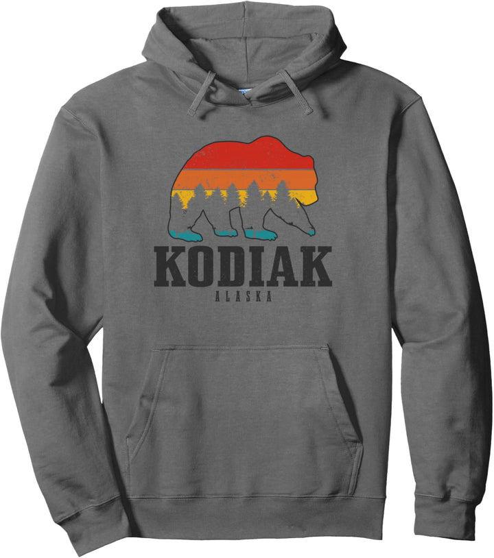 Kodiak Alaska Bär Natur Vintage Grizzly Wandern Camping Pullover Hoodie