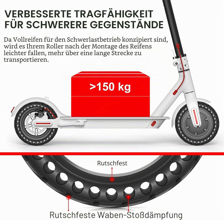 BANGTING 8,5 Zoll E Scooter Solid Reifen, 8 1/2 x2 Vollgummireifen, 50/75-6.1 Ersatzreifen für Xiaom