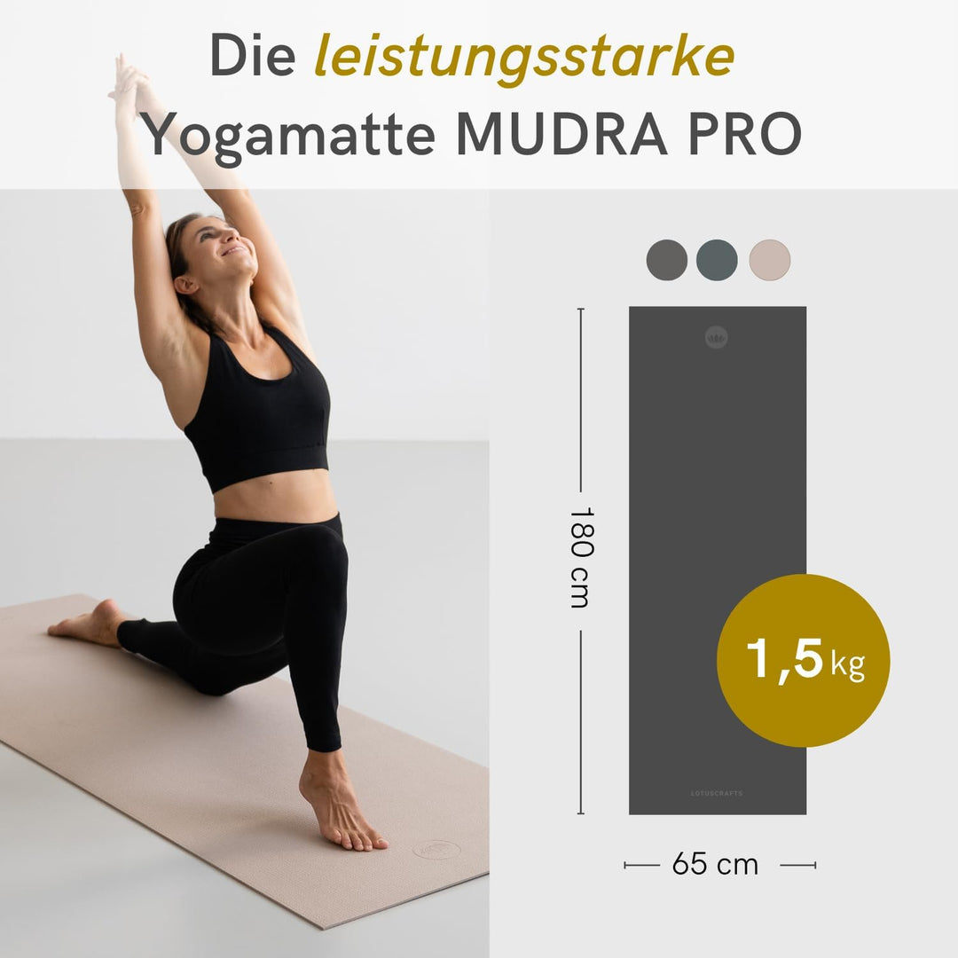 LOTUSCRAFTS® Yogamatte rutschfest, universell nutzbar als Trainingsmatte, Sportmatte, Gymnastikmatte