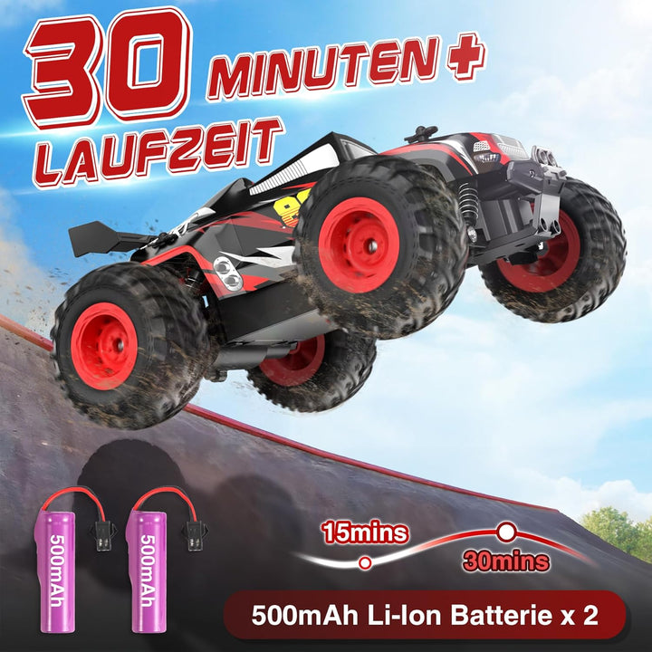 Fivejoy Ferngesteuertes Auto ab 3 4 5 6 7 8 Jahre, 20KM/H RC Auto Off-Road, 2WD All Terrain 2.4GHz R