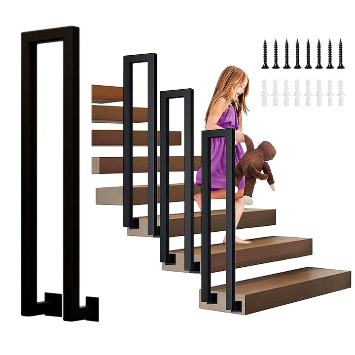 Treppengeländer Innen, U-FöRmige GeläNder Treppe, 35-110cm Handlauf Treppe,Metal GeläNder Drinnen/Ra